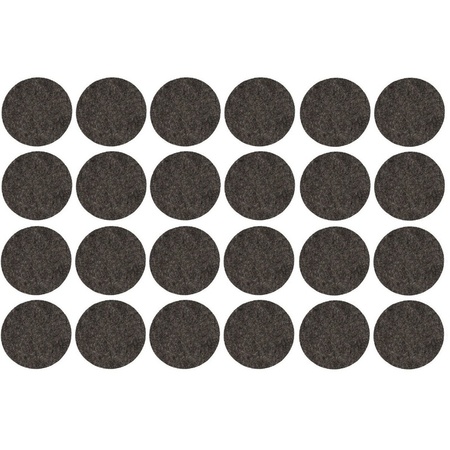 24x Zwarte ronde meubelviltjes/antislip noppen 2,6 cm