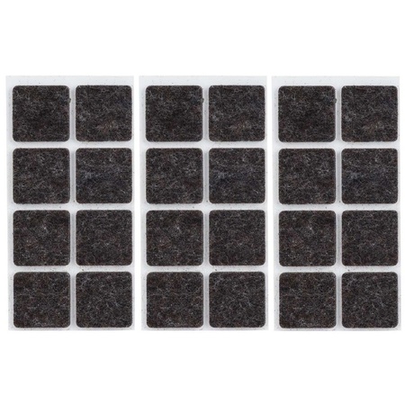 24x Zwarte vierkante meubelviltjes/antislip noppen 2,5 cm