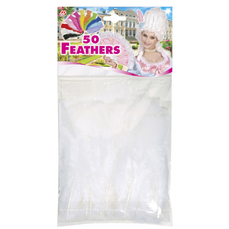 250x White feathers decorations hobby/DIY materials 17 cm