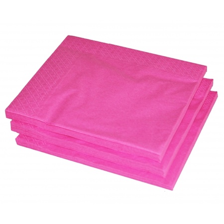 25x fuchsia pink napkins 33 x 33 cm