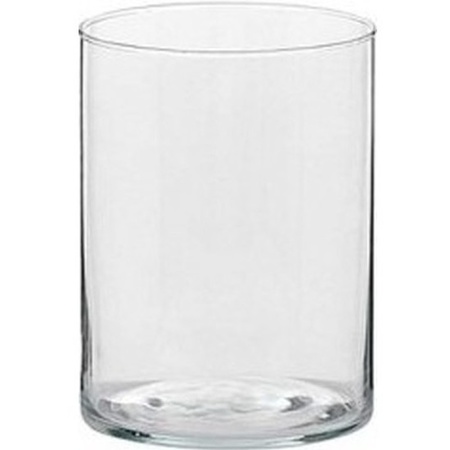 25x Tall tealight/candle holder glass 5,5 x 6,5 cm