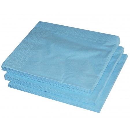 25 Light blue napkins 33 x 33 cm