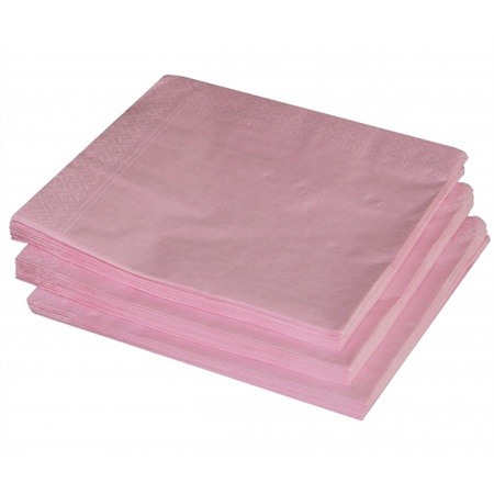 25x light pink napkins 33 x 33 cm