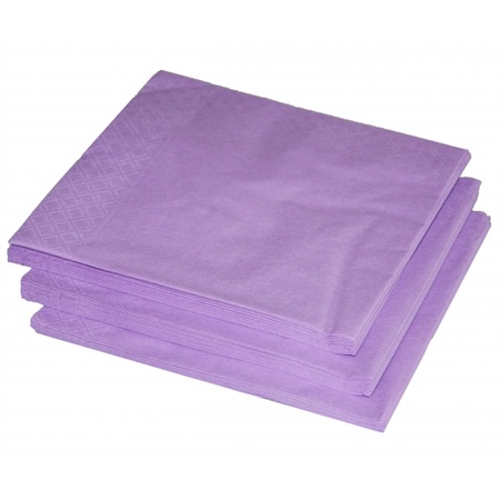 25x Light purple lilac napkins 33 x 33 cm