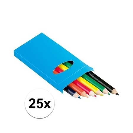 25x Coloured pencils 6 pieces