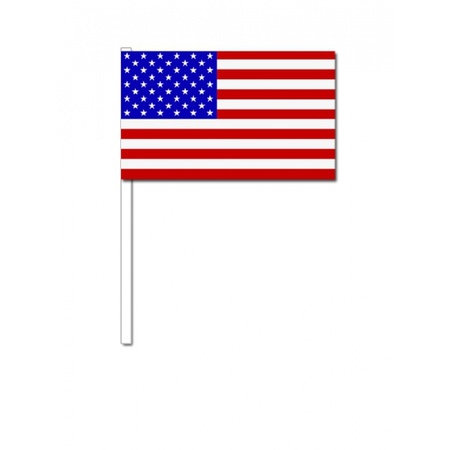 25x stuks zwaaivlaggetjes Amerika/USA 12 x 24 cm