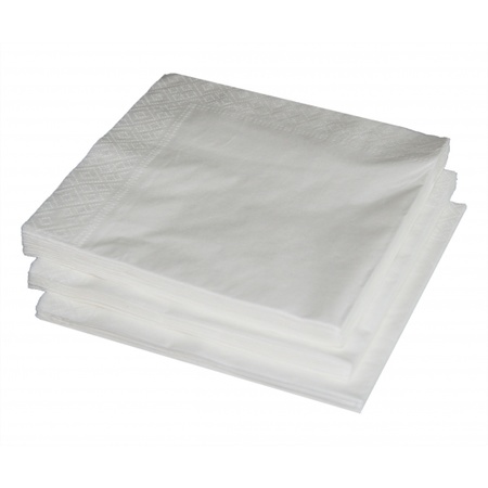 25x white napkins 33 x 33 cm