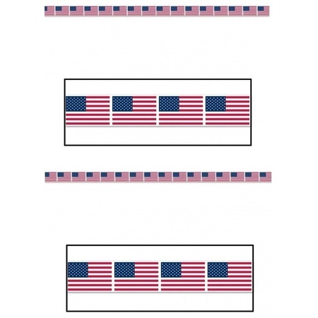 2x Amerikaanse vlag markeerlint 6 meter