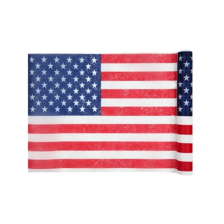 2x American flag/USA theme table runner 30 x 500 cm