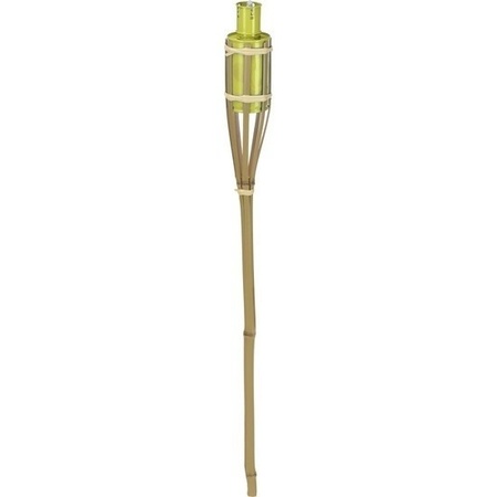 2x Bamboo garden torch yellow 65 cm