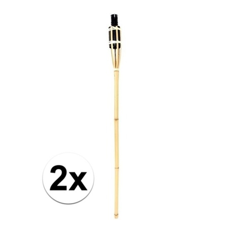 2x Bamboo garden torchs 90 cm