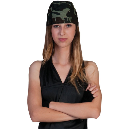 2x Bandanas leger camouflageprint voor kinderen/volwassenen