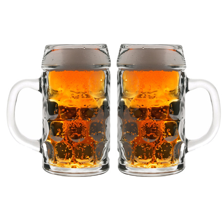 2x Bierpullen/Bierglazen 1 liter Oktoberfest glazen