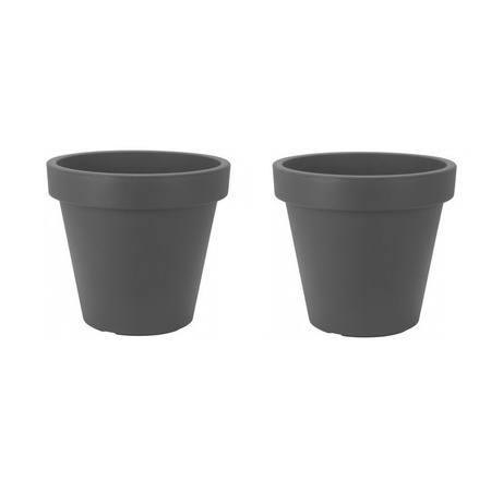2x Flowerpot grey 30 cm