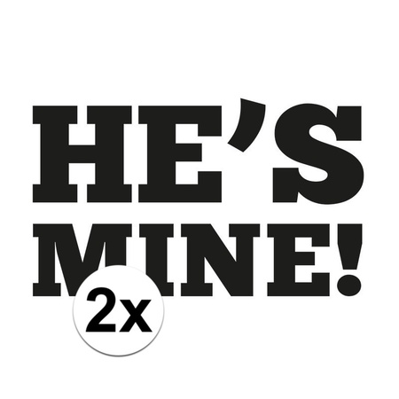 2x Wedding He is Mine stickers for underneath your shoe