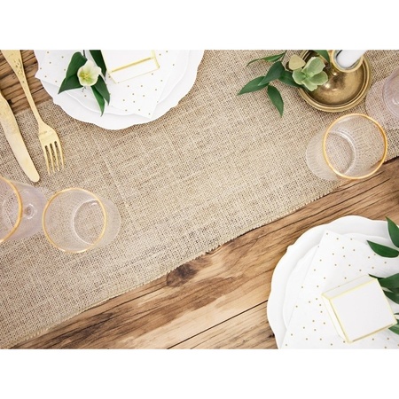 2x Wedding/marriage burlap table runners 28 x 500 cm