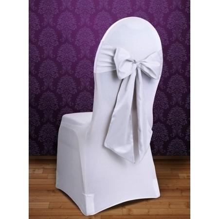 2x Wedding chair decoration sashe white