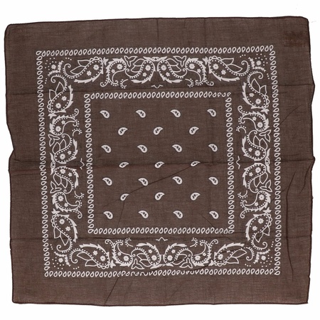 2x Brown bandana handkerchief 55 x 55 cm