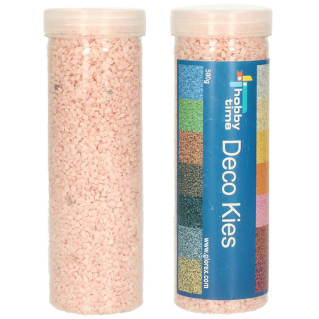 2x busjes grof decoratie zand/kiezels zalm roze 500 gram