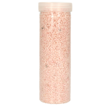 2x busjes grof decoratie zand/kiezels zalm roze 500 gram
