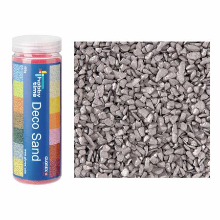 2x packets decoration sand stones silver 500 ml