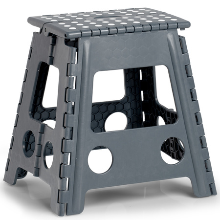 2x Dark grey folding steps/stools 38,5 x 39 cm