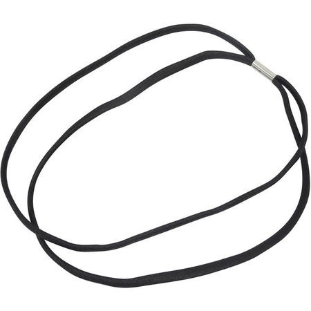 2x Dubbel zwart elastieken sport hoofdband/haarband