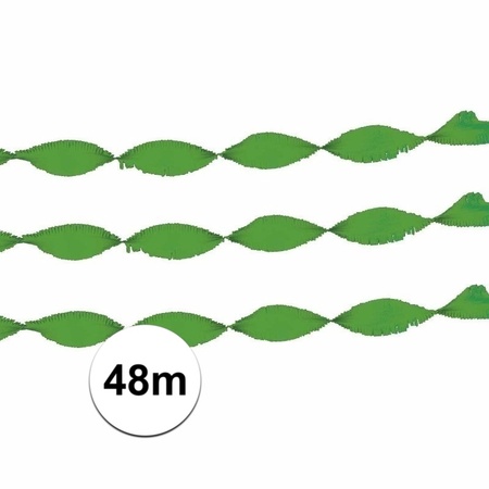 2x Feest of verjaardag versiering slinger groen 24 m