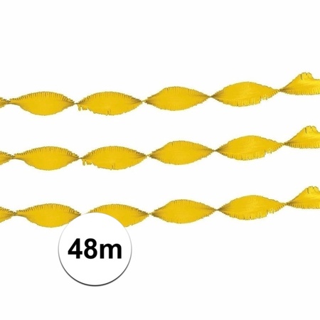 2x Feest of verjaardag versiering slingers geel 24 m