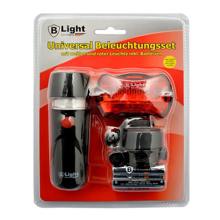 2x Bicycle lighting set front and rear LED