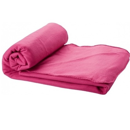 2x Fleece deken roze 150 x 120 cm