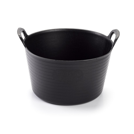 2x Black flexible buckets/laundry baskets 56 liters