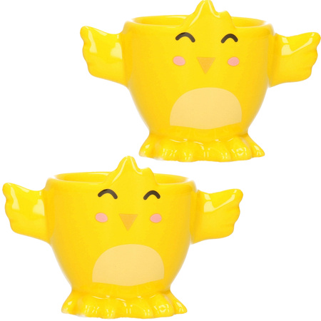 2x Yellow chick egg cup 7 cm