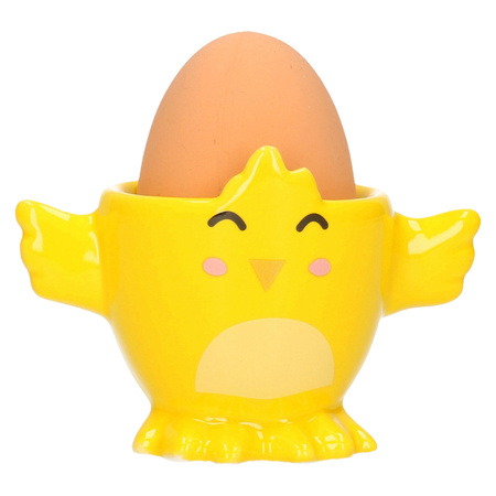 2x Gele kuiken/kippen eierdop 7 cm