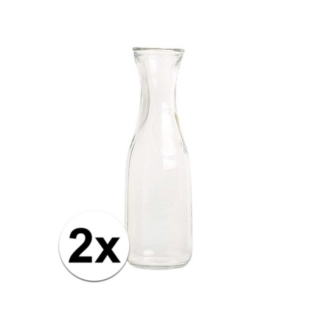 2x Glass karafe 1 liters