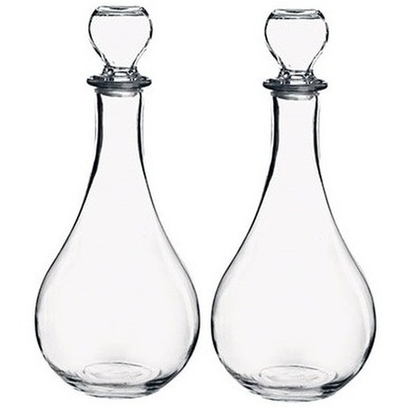 2x Glass wine/water decanter/bottle