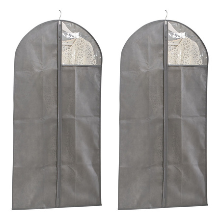 2x Grey clothingcovers 60 x 120 cm with window