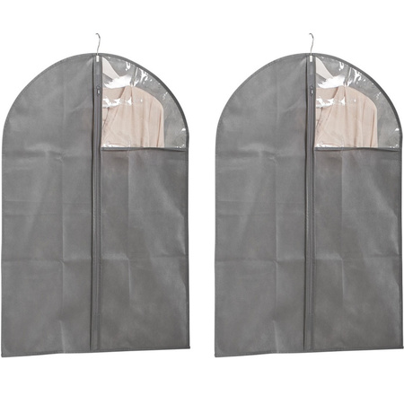 Grey clothingcover 60 x 90 cm with window