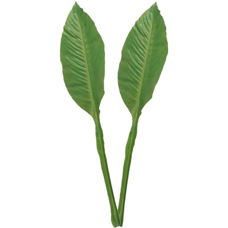 2x Green Musa/banana leaf artificial branch/plant 74 cm