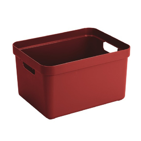 2x Grote rode opberg boxen/opbergdoos/manden 32 liter kunststof
