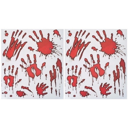 2x Horror window stickers bleeding hands