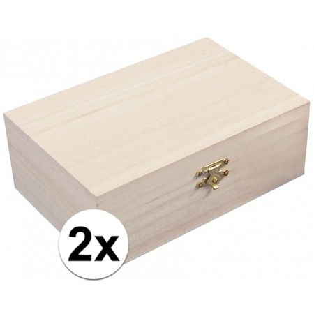 2x Wooden box 15 cm