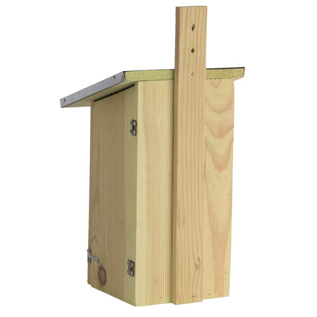 2x Wooden nesting bird houses 39 cm with viewing hatch