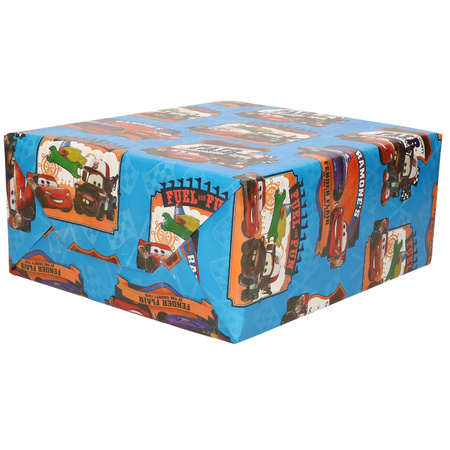 2x Wrapping/gift paper Disney Cars 200 x 70 cm blue