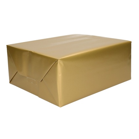 2x Inpakpapier/cadeaupapier goud 200 x 70 cm op rol
