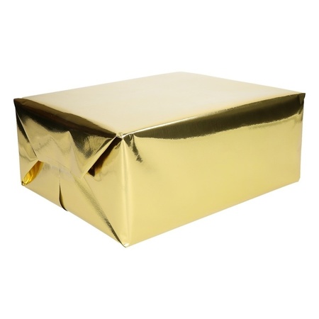 2x Inpakpapier/cadeaupapier goud metallic 400 x 50 cm op rol