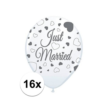 2x Just Married balloons 8 pcs. 