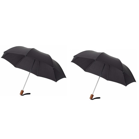 2x Pocket umbrellas black 93 cm