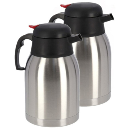 2x Koffie/thee thermoskan RVS 750 ml