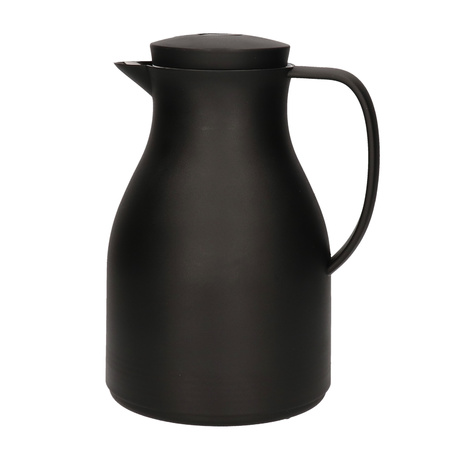 2x Koffiekannen/isoleerkannen zwart met drukknop 1 liter